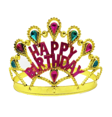 Altın Renk Happy Birthday Yazılı Doğum Günü Tacı 60 Cm