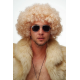 Altın Renk Kıvırcık Afro Bonus Peruk Saç Parti Peruğu Platin Gold