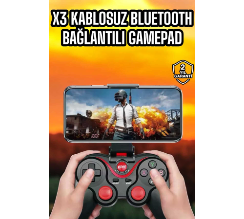 Android Uyumlu Gamepad X3 Game Stick Oyun Kolu Bluetooth Bağlantılı