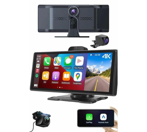 Android ve İOS Uyumlu Ön Arka Çift Kameralı Araç Ekranı Dokunmatik CarPlay Android ve İOS Uyumlu Ön Arka Çift Kameralı Araç Ekranı Dokunmatik CarPlay