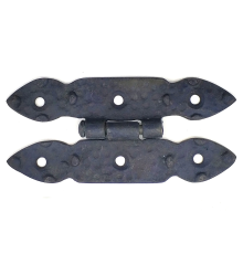 Antika Tarz Dekoratif Pirinç Düğmeli Menteşe - 117x57 Mm, Oksit