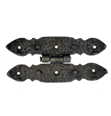 Antika Tarz Dekoratif Pirinç Düğmeli Menteşe - 142x69 Mm, Oksit