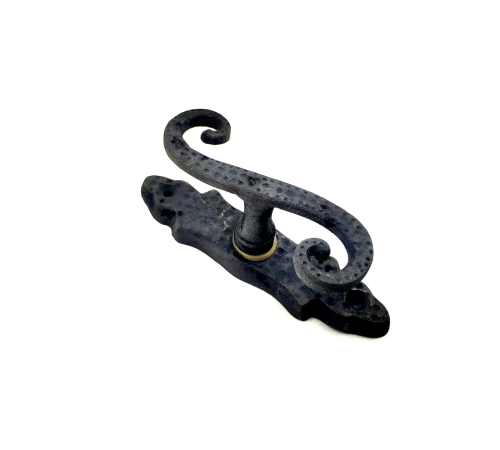 Antika Tarz Dekoratif Pirinç Kıvrık Pencere Kolu - 130x33 Mm, Oksit