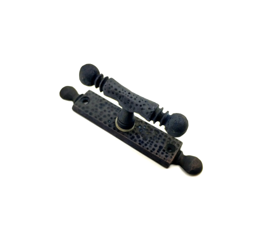 Antika Tarz Dekoratif Pirinç Misket Pencere Kolu - 165x32 Mm, Oksit