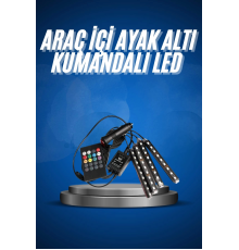 Araç İçi Ayak Altı Led 12 Led Işık Sese Müziğe Duyarlı RGB Işıklı Aydınlatma Seti