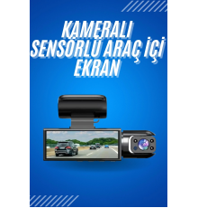 Araç İçi Full Hd Kamera Ön ve Arka Kameralı Ekranlı Araç Kamerası