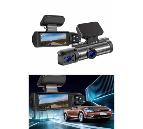 Araç İçi Full Hd Kamera Ön ve Arka Kameralı Ekranlı Araç Kamerası