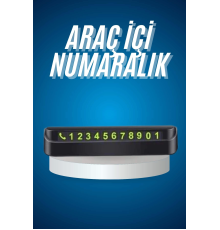 Araç İçi Numaratör Numaralık Oto Cam Kartı Fosforlu Numaratör