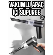 Araç İçi Süpürge Filtreli Şarjlı Süpürge Vakumlu Yıkanabilir