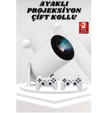 Ayaklı Oyun Projeksiyonu Çift Kollu Taşınabilir Sinema Projektörü