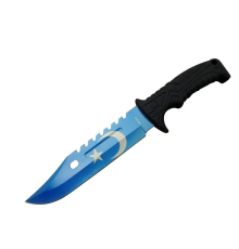 Ayyıldız Mf013bl Mavi Av Bıçağı 31cm - Testere Detaylı Bıçak, Kılıflı, Plastik Sap