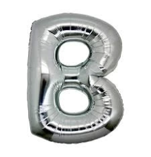 B Harf Folyo Balon Gümüş Renk  40 İnç