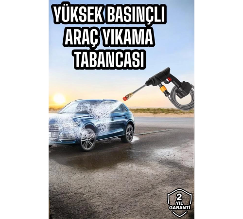 Bahçe ve Araba Yıkama Tabancası Su Basınçlı Hazneli Bataryalı Oto Yıkama