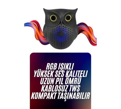Baykuş Tasarımlı Mini Bluetooth Speaker Yüksek Ses Kaliteli Taşınabilir Baykuş Tasarımlı Mini Bluetooth Speaker Yüksek Ses Kaliteli Taşınabilir
