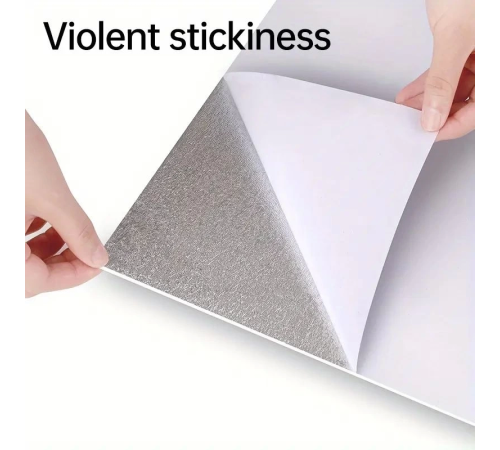 Beyaz Mermer Desenli Alüminyum Plastik Du Sticker (30*30)