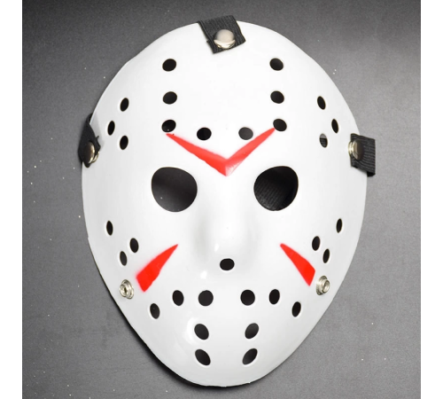 Beyaz Renk Kırmızı Çizgili Tam Yüz Hokey Jason Maskesi Hannibal Maskesi Beyaz Renk Kırmızı Çizgili Tam Yüz Hokey Jason Maskesi Hannibal Maskesi