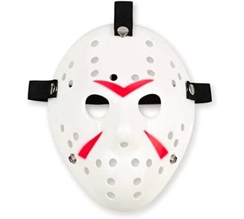 Beyaz Renk Kırmızı Çizgili Tam Yüz Hokey Jason Maskesi Hannibal Maskesi Beyaz Renk Kırmızı Çizgili Tam Yüz Hokey Jason Maskesi Hannibal Maskesi