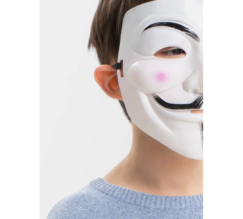 Beyaz Renk Pembe Yanaklı İthal V For Vendetta Maskesi Beyaz Renk Pembe Yanaklı İthal V For Vendetta Maskesi