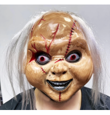 Beyaz Saçlı Çaki Maskesi Chucky Maskesi Yetişkin Çocuk Uyumlu
