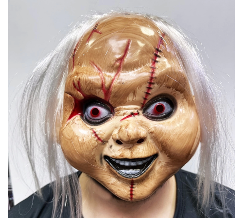 Beyaz Saçlı Çaki Maskesi Chucky Maskesi Yetişkin Çocuk Uyumlu Beyaz Saçlı Çaki Maskesi Chucky Maskesi Yetişkin Çocuk Uyumlu