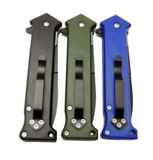 BFS 4352 Mavi Bas - Çek Kamp Çakı 20cm- Otomatik, Kemerlikli