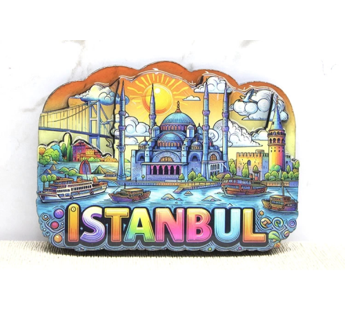 BFS Ahşap İstanbul Temalı Magnet Alk4366 BFS Ahşap İstanbul Temalı Magnet Alk4366