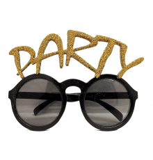 BFS Altın Simli Party Yazılı Parti Gözlüğü Show 15x7 Cm