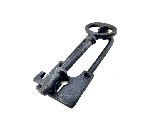 BFS Antika Tarz Dekoratif Pirinç Anahtar Kapı Tokmağı, Taktak - 170x60mm, Oksit