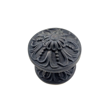 BFS Antika Tarz Dekoratif Pirinç Çiçekli Kapı Tokmağı - 80 Mm Çap, Oksit