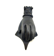 BFS Antika Tarz Dekoratif Pirinç El Kapı Tokmağı, Taktak - 167x75 Mm, Oksit