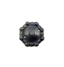 BFS Antika Tarz Dekoratif Pirinç Güllü Kapı Zili - 75mm, Oksit