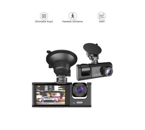 BFS Araç İçi 1080p 3 Kameralı Lcd Ekranlı Gece Görüşlü , G-sensör , Geri Görüş Kamera BFS Araç İçi 1080p 3 Kameralı Lcd Ekranlı Gece Görüşlü , G-sensör , Geri Görüş Kamera