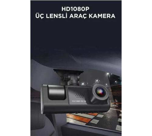 BFS Araç İçi 1080p 3 Kameralı Lcd Ekranlı Gece Görüşlü , G-sensör , Geri Görüş Kamera BFS Araç İçi 1080p 3 Kameralı Lcd Ekranlı Gece Görüşlü , G-sensör , Geri Görüş Kamera