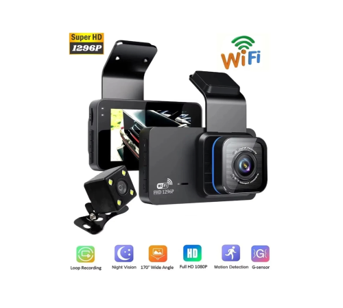 BFS Araç İçi Kamera Wifi Özellikli Ekranlı Ön Ve Geri Görüş Kameralı Mikrofonlu 3 İnç Hd BFS Araç İçi Kamera Wifi Özellikli Ekranlı Ön Ve Geri Görüş Kameralı Mikrofonlu 3 İnç Hd