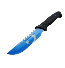 BFS Ayyıldız Mf033bl Mavi Av Bıçağı 31cm - Testere Detaylı Bıçak, Kılıflı, Plastik Sap
