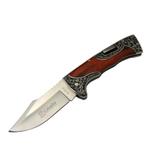 BFS B3157a İşlemeli Kamp Çakı 22 Cm - Gül Ağacı Saplı, Manuel Açılma