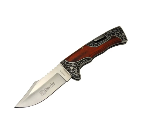 BFS B3157a İşlemeli Kamp Çakı 22 Cm - Gül Ağacı Saplı, Manuel Açılma BFS B3157a İşlemeli Kamp Çakı 22 Cm - Gül Ağacı Saplı, Manuel Açılma