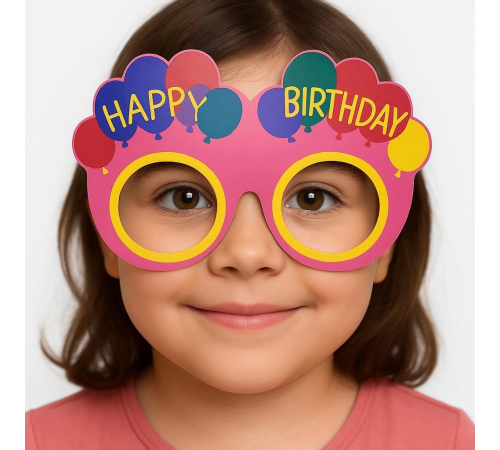 BFS Balon Desenli Karton Doğum Günü Gözlükleri 6 Adet Pembe Renk BFS Balon Desenli Karton Doğum Günü Gözlükleri 6 Adet Pembe Renk