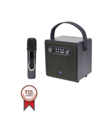 BFS Bts-1688 Yeşil Mikrofonlu Karaoke Bluetooth Hoparlör