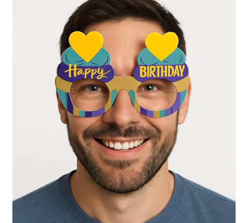 BFS Cupcake Temalı Doğum Günü Renkli Karton Happy Birthday Gözlüğü 6 Adet BFS Cupcake Temalı Doğum Günü Renkli Karton Happy Birthday Gözlüğü 6 Adet