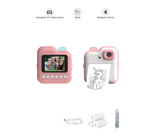 BFS Dijital Video Kayıt Fotoğraf Çocuk Kamerası Anlık Termal Resim Kağıt Baskılı BFS Dijital Video Kayıt Fotoğraf Çocuk Kamerası Anlık Termal Resim Kağıt Baskılı