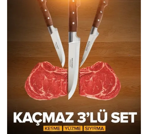 BFS El Yapımı Sürmene Kasap Ve Kurban Seti 3 Parça