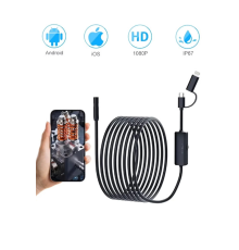 BFS Endoskop Yılan Video Kamera Ios Ve Android Uyumlu Led’li 10 Metre 8 Mm Sert Kablo 2mp