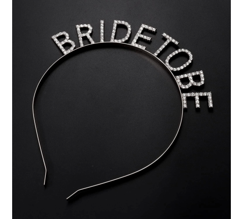 BFS Gümüş Kaplama Kristal Taşlı Bride To Be Gelin Tacı 16x17 Cm