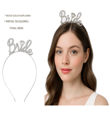 BFS Gümüş Renkli Taşlı “bride” Gelin Tacı – El Yazısı Yazı Tipiyle