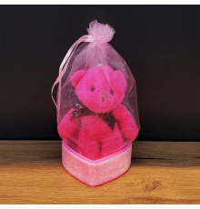 BFS Hediyelik Pembe Tül Kese Ve Ayıcık