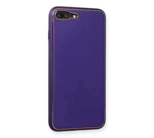 BFS iPhone 7 Plus Kılıf Coco Deri Silikon Kapak - Mor BFS iPhone 7 Plus Kılıf Coco Deri Silikon Kapak - Mor