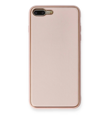 BFS  iPhone 7 Plus Kılıf Coco Deri Silikon Kapak - Pembe