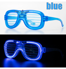 BFS Mavi Led Işıklı Parti Gözlüğü - Neon Glow Şerit Gözlük 3 Modlu