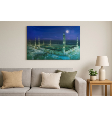 BFS Mescid-i Nebevi Du Tablosu Resmi - İslami Hediye Seçeneği 40x60 Cm